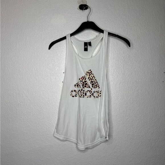 Adidas White Tank Top with Graphic Design Size Small - Picture 1 of 5